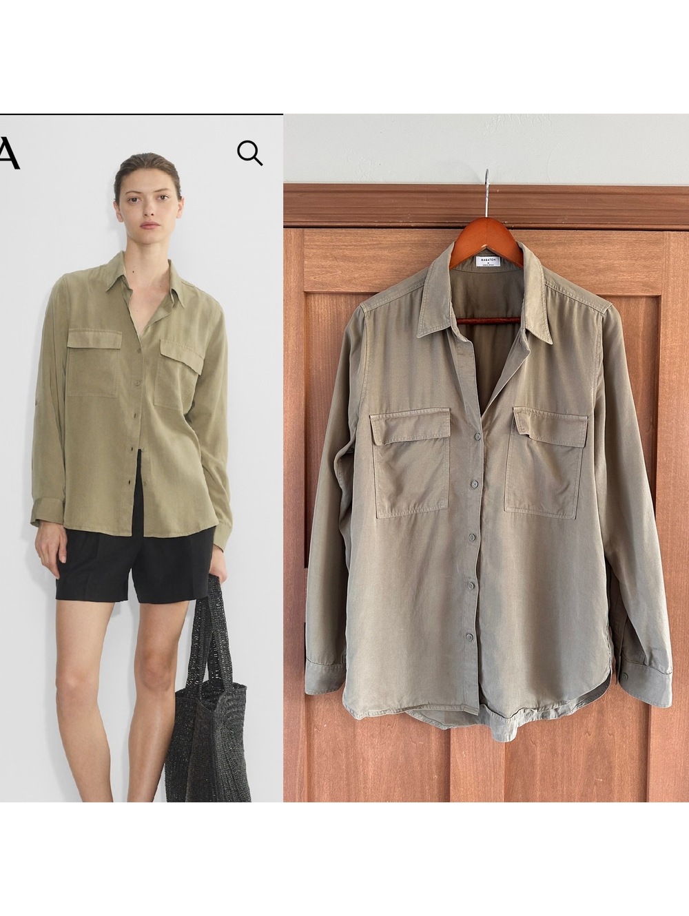 Babaton Aritzia Utility Shirt Button Up in Faded Sun-dried Olive Women’s Medium